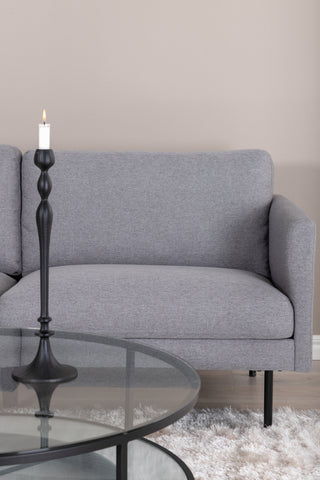 Zoom 2-sits soffa - Svart / Stålgrå Tyg