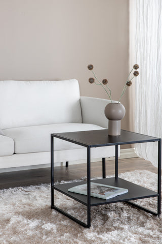 Zoom 2-sits soffa - Svart / Ljus Beige Tyg