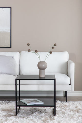 Zoom 2-sits soffa - Svart / Ljus Beige Tyg