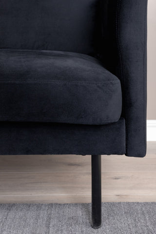 Zoom 2-sits soffa - Svart / Svart sammet