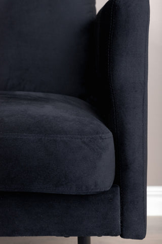 Zoom 2-sits soffa - Svart / Svart sammet