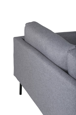 Zoom 3-sits soffa - svart / stålgrå tyg
