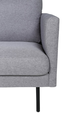 Zoom 3-sits soffa - svart / stålgrå tyg