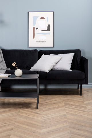 Zoom 3-sits soffa - Svart / Svart sammet