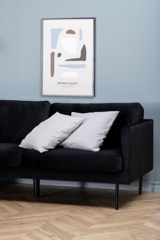 Zoom 3-sits soffa - Svart / Svart sammet