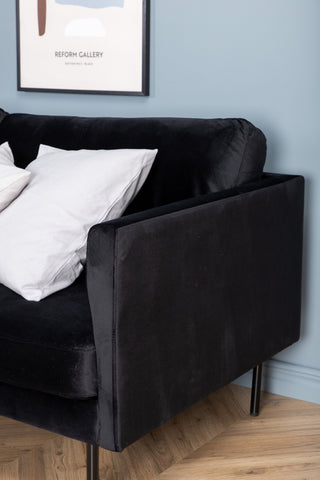Zoom 3-sits soffa - Svart / Svart sammet