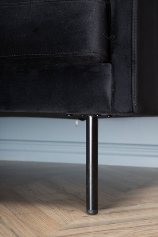 Zoom 3-sits soffa - Svart / Svart sammet