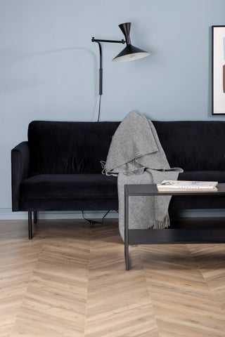 Zoom 3-sits soffa - Svart / Svart sammet