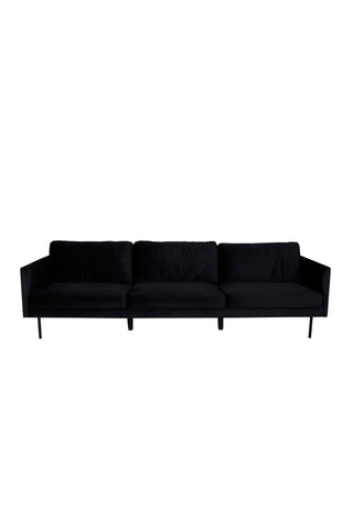 Zoom 3-sits soffa - Svart / Svart sammet