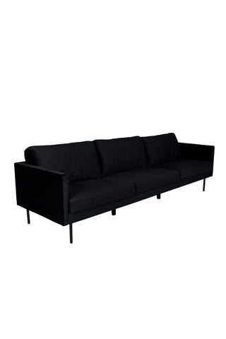 Zoom 3-sits soffa - Svart / Svart sammet
