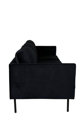 Zoom 3-sits soffa - Svart / Svart sammet