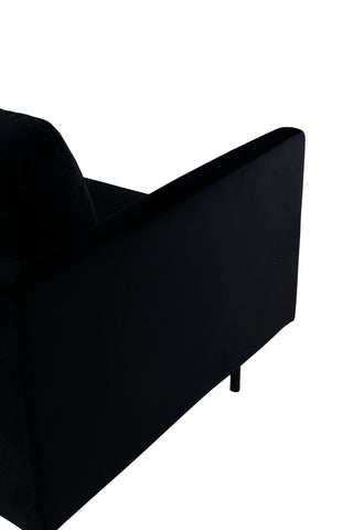 Zoom 3-sits soffa - Svart / Svart sammet