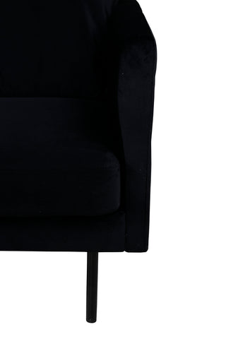 Zoom 3-sits soffa - Svart / Svart sammet