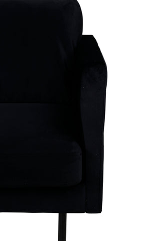 Zoom 3-sits soffa - Svart / Svart sammet