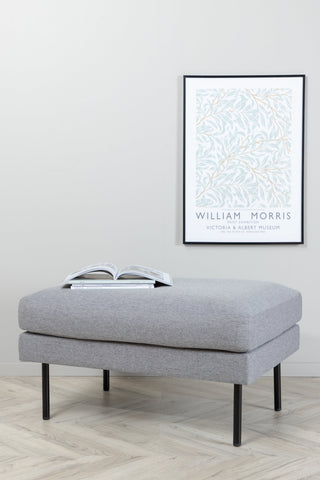 Zoom Ottoman - Svart / Stålgrå tyg