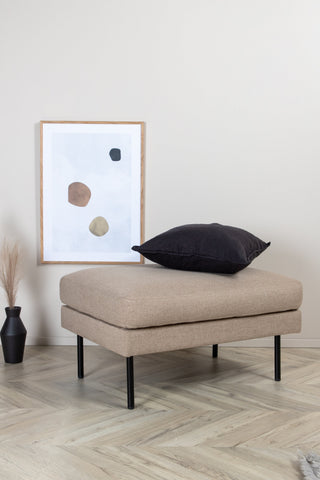 Zoom Ottoman - Svart / Brunt tyg