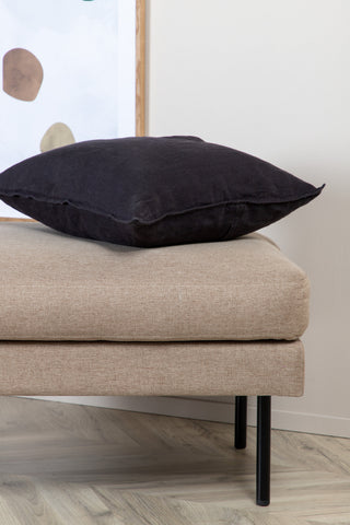 Zoom Ottoman - Svart / Brunt tyg