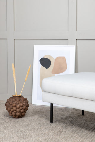 Zoom Ottoman - Svart / Ljus Beige Tyg