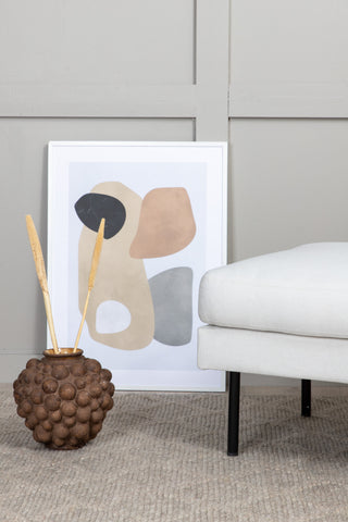 Zoom Ottoman - Svart / Ljus Beige Tyg
