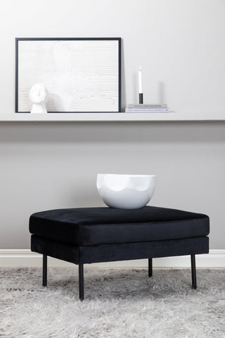 Zoom Ottoman - Svart / Svart sammet