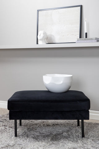 Zoom Ottoman - Svart / Svart sammet