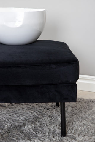 Zoom Ottoman - Svart / Svart sammet
