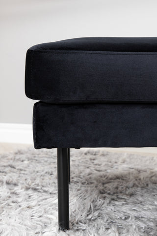 Zoom Ottoman - Svart / Svart sammet