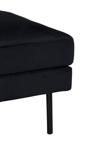 Zoom Ottoman - Svart / Svart sammet