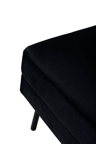 Zoom Ottoman - Svart / Svart sammet