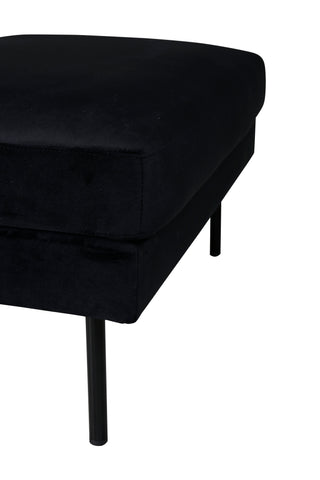 Zoom Ottoman - Svart / Svart sammet