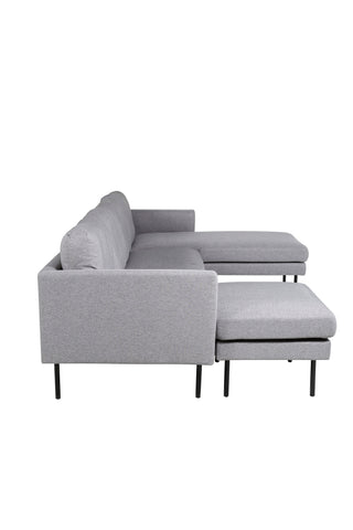 Zoom U-Soffa - Svart / Stålgrå tyg