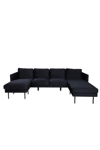 Zoom U-Soffa - Svart / Svart sammet