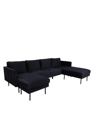 Zoom U-Soffa - Svart / Svart sammet