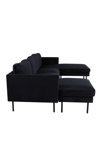 Zoom U-Soffa - Svart / Svart sammet