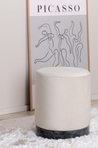 Benji Puff - Svart / Beige sammet
