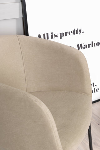 Berit stol - svart / beige tyg (polyesterlinne)