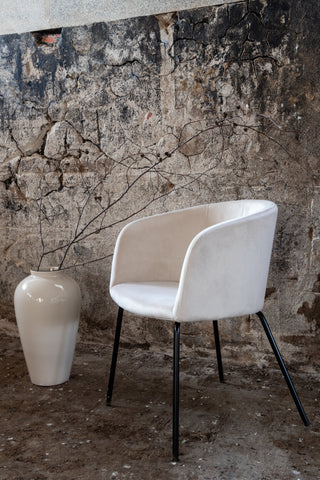 Berit Stol - Svart / Beige Sammetc