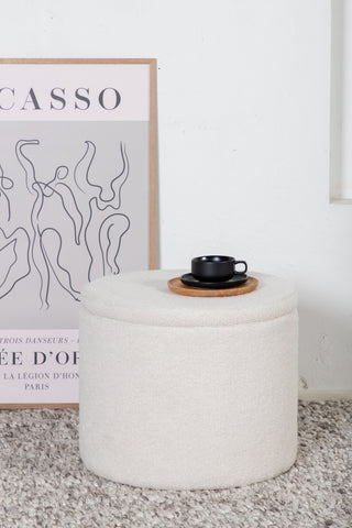 Dunken Pouf - / Offwhite Teddy