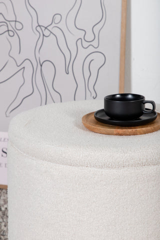 Dunken Pouf - / Offwhite Teddy
