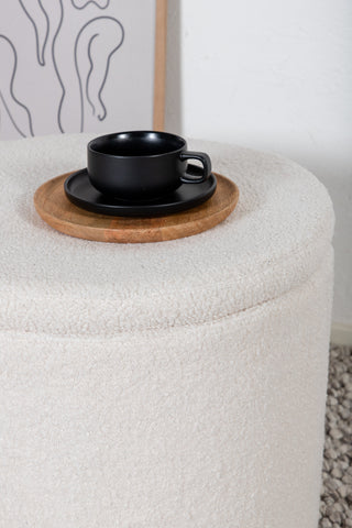 Dunken Pouf - / Offwhite Teddy