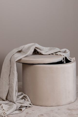Dunken Pouf - / Beige sammet