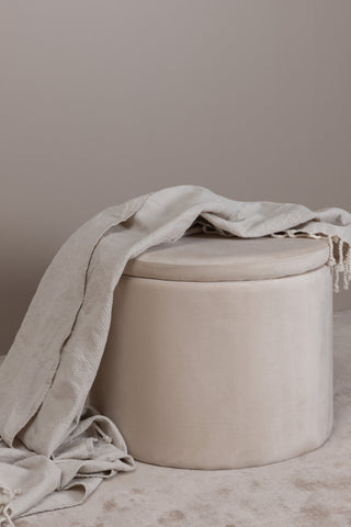 Dunken Pouf - / Beige sammet