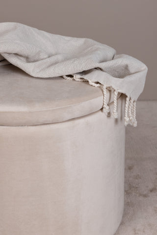 Dunken Pouf - / Beige sammet