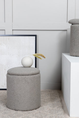 Limpen Pouf - / Greige Teddy