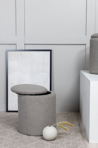Limpen Pouf - / Greige Teddy