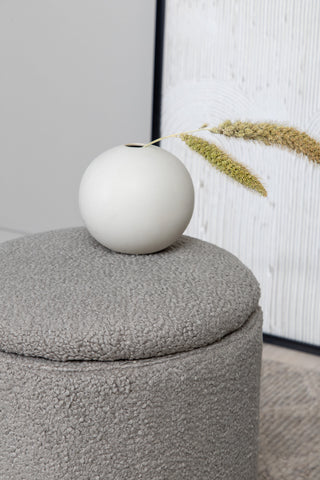 Limpen Pouf - / Greige Teddy