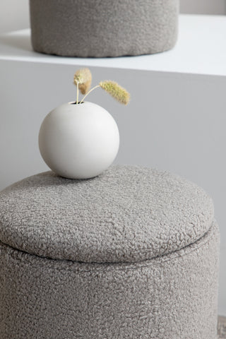 Limpen Pouf - / Greige Teddy