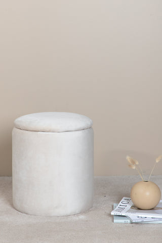 Limpen sittpuff - / Beige sammet