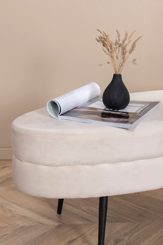 Otto Puff - Svart / Beige sammet