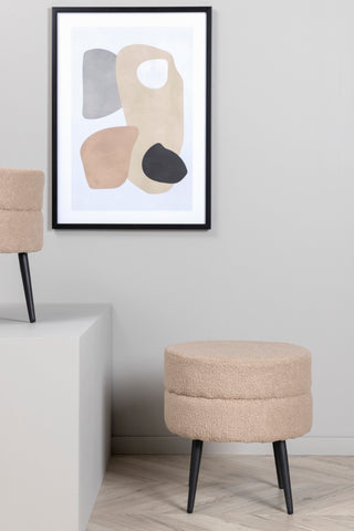 Krukpuff - Svart / Beige Teddy